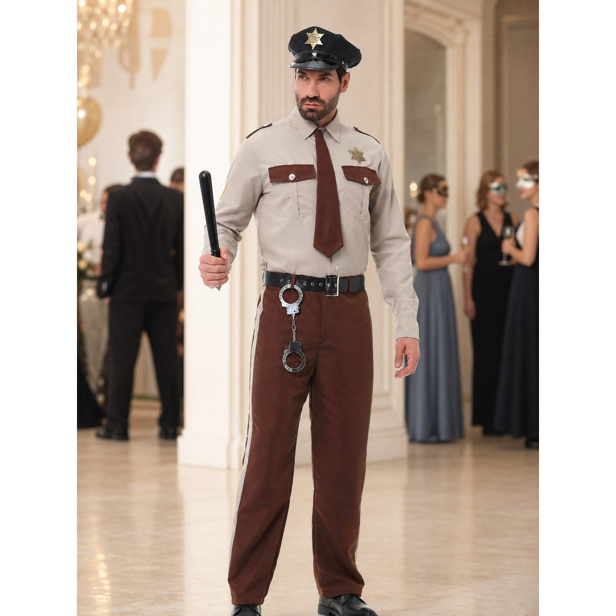 Sheriff Costume with Cap, Belt, and Accessories