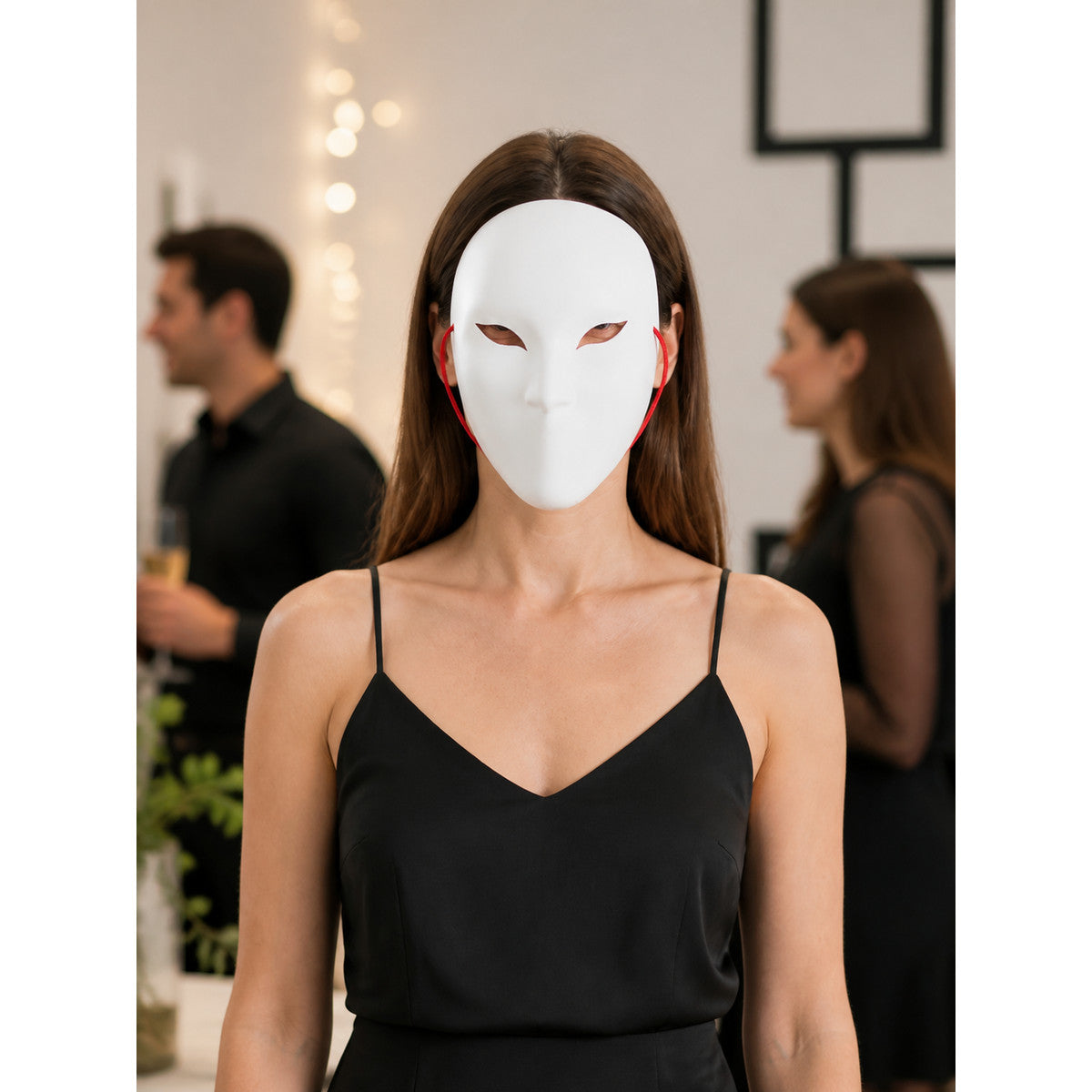 White Carnival Mask for Halloween and Cosplay lifestyle view