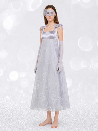Long A-Line Dress with Mask and Gloves