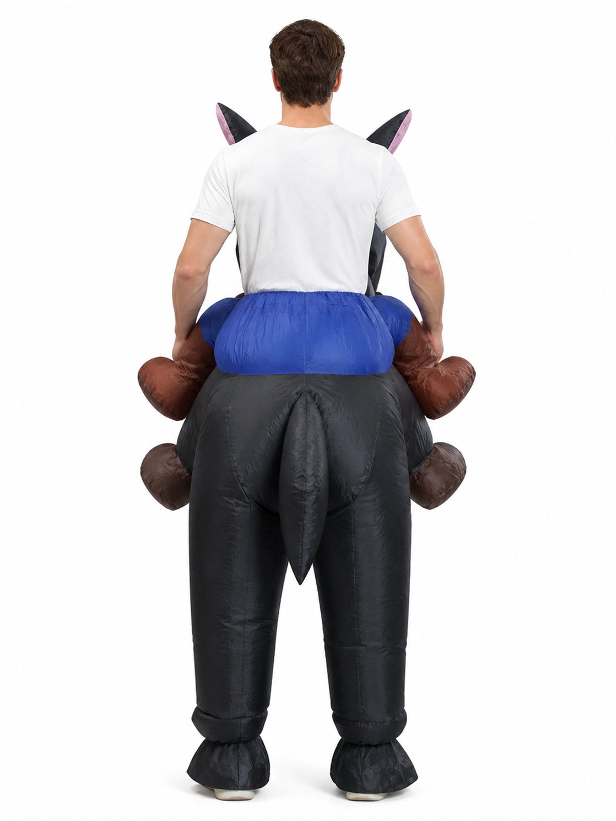 Black Inflatable Horse Costume, One Size back view