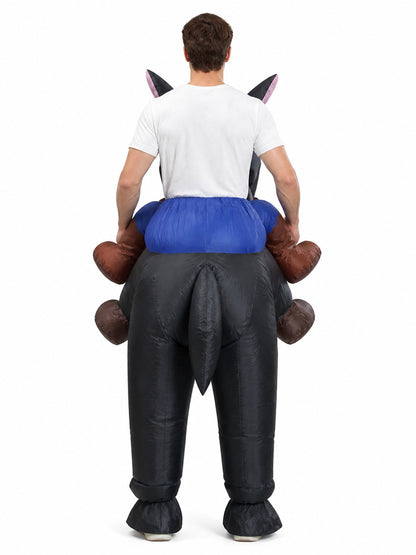 Black Inflatable Horse Costume, One Size back view