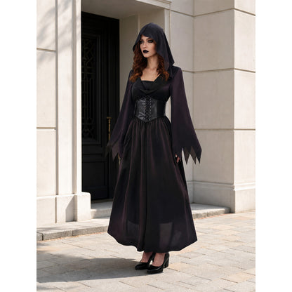 Vampire Cosplay Dress, Black, with Hood Costume Dresses detail