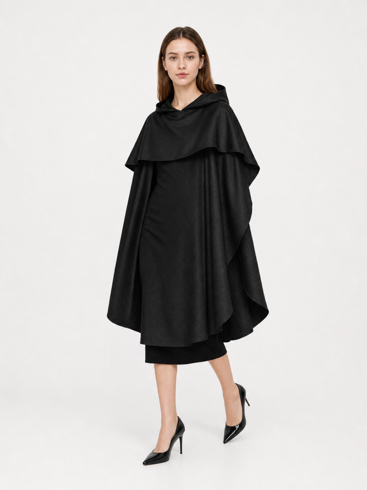 Black Hooded Carnival Cloak for Cosplay
