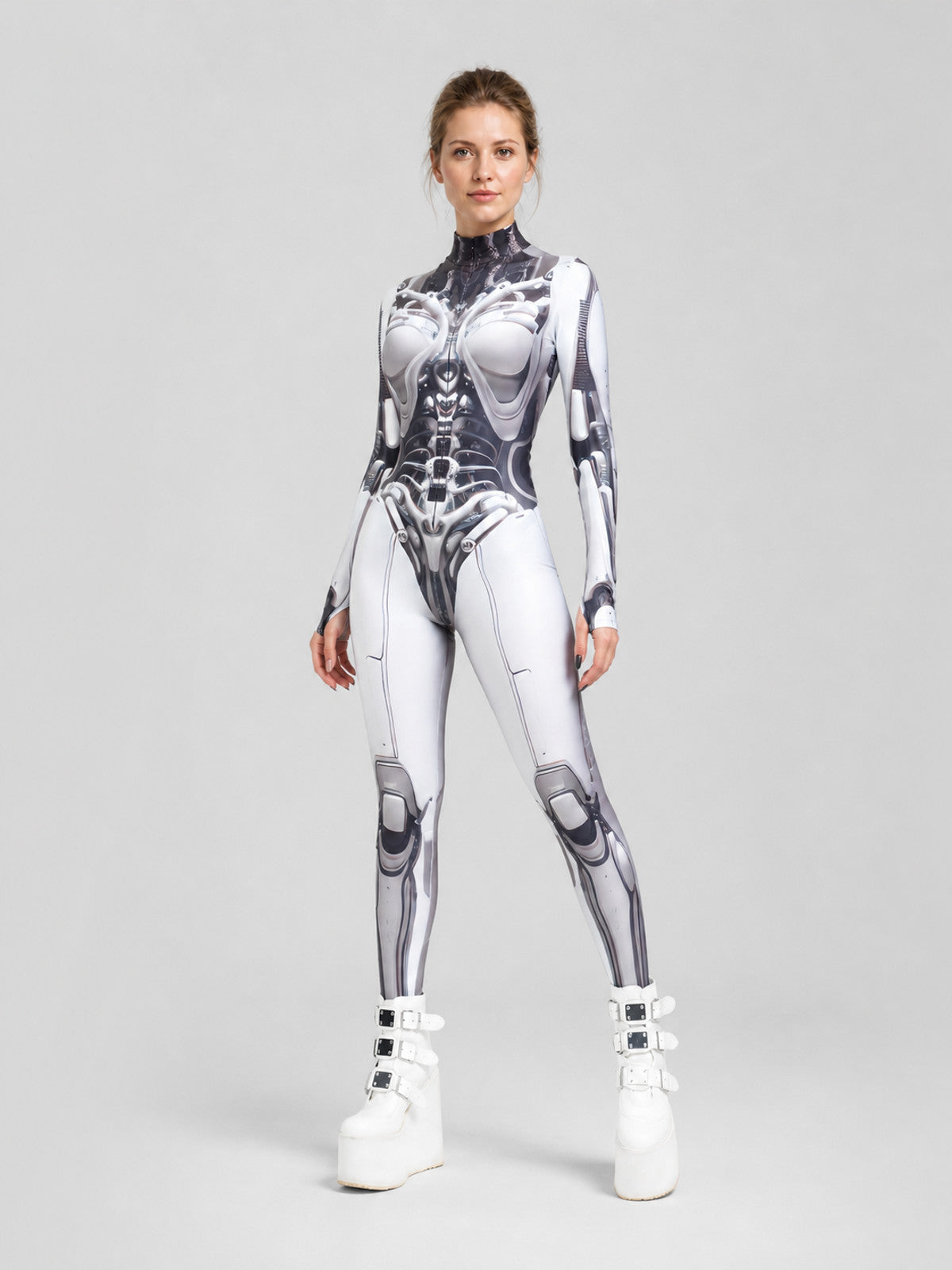 Cyberpunk Robot Jumpsuit with Mechanical Skeleton product detail