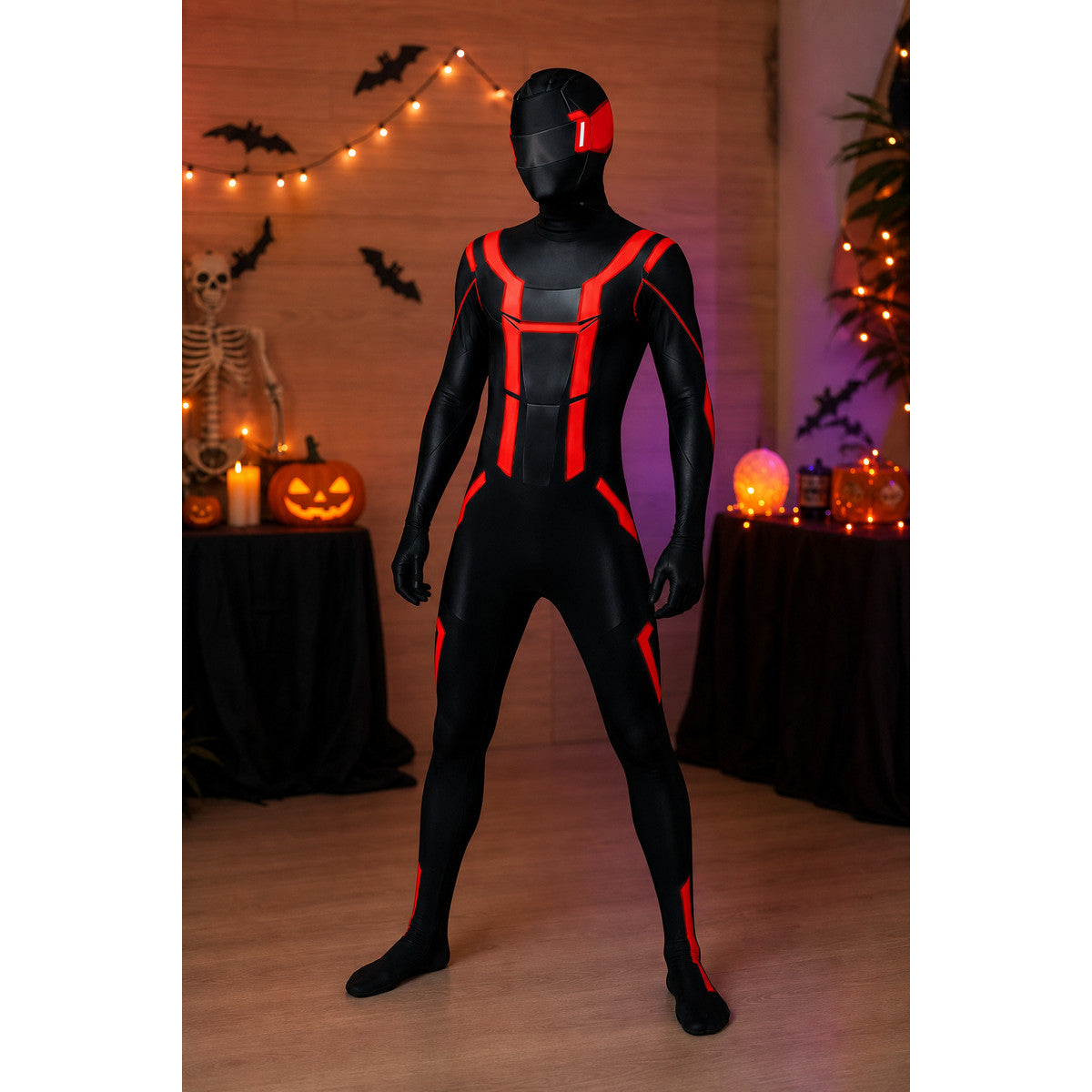 Halloween Cosplay Costume Jumpsuit with Hood lifestyle