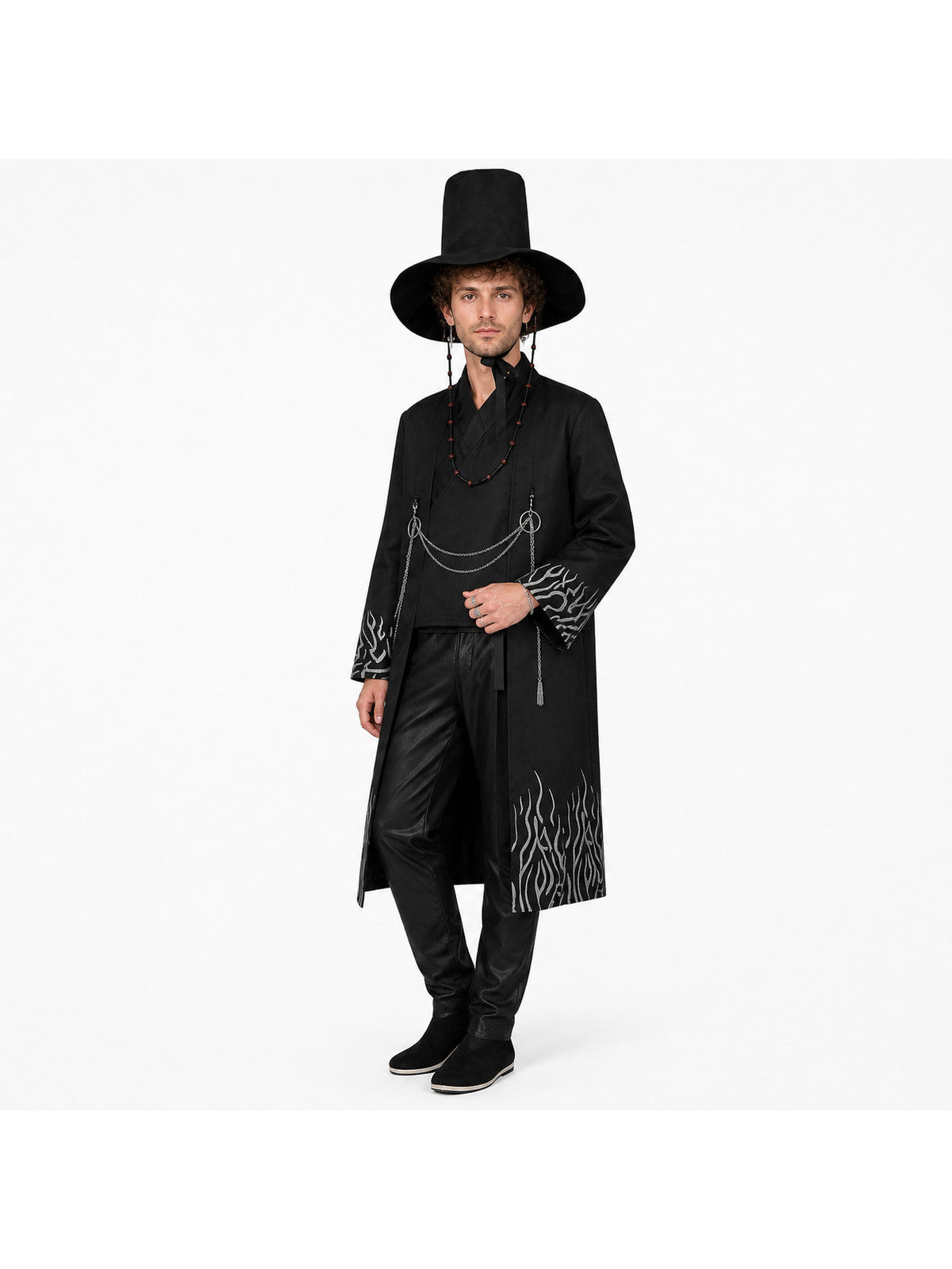 Cosplay Costume with a Wide-Brimmed Hat and Accessories Costume Headwear detail