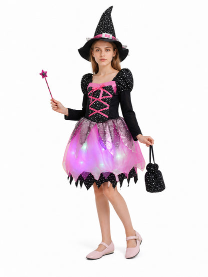 Witch Costume with Light-Up Skirt and Hat