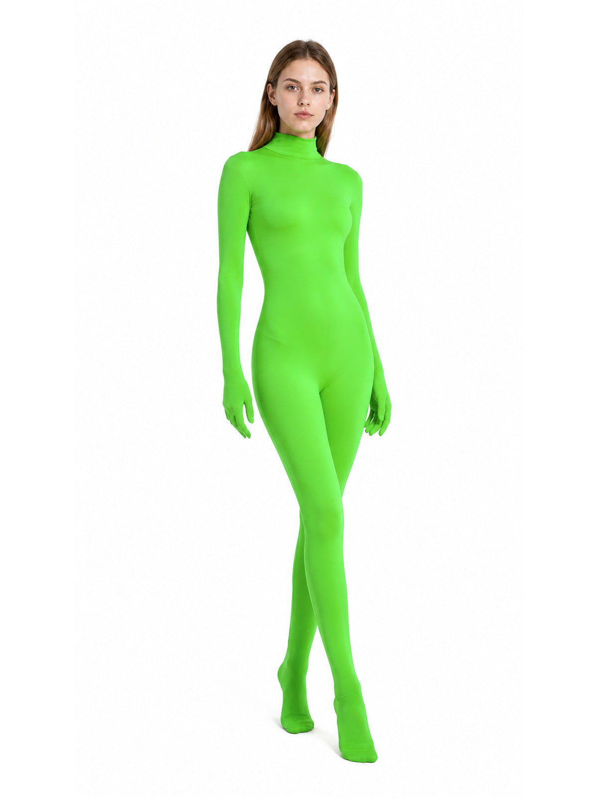 Jumpsuit with Gloves and Covered Feet, Neon Green product detail