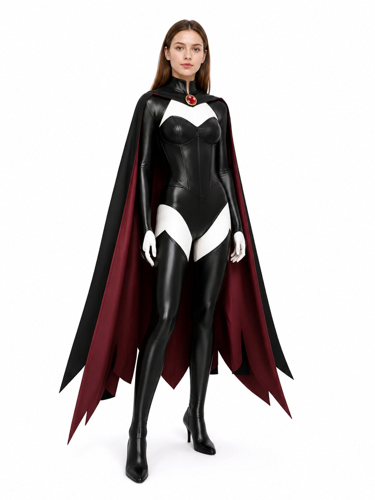 Black Cosplay Jumpsuit with Long Cape