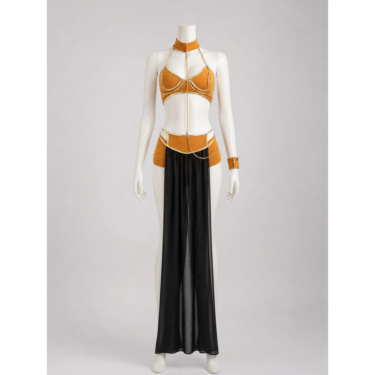 Cleopatra Costume with Chains and Long Skirt