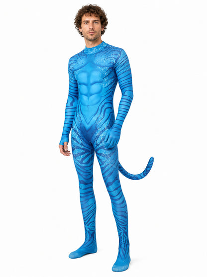 Alien cosplay jumpsuit with tail