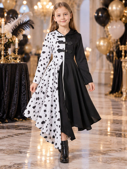 Cruella Costume Dress with a Black-and-White Pattern lifestyle view