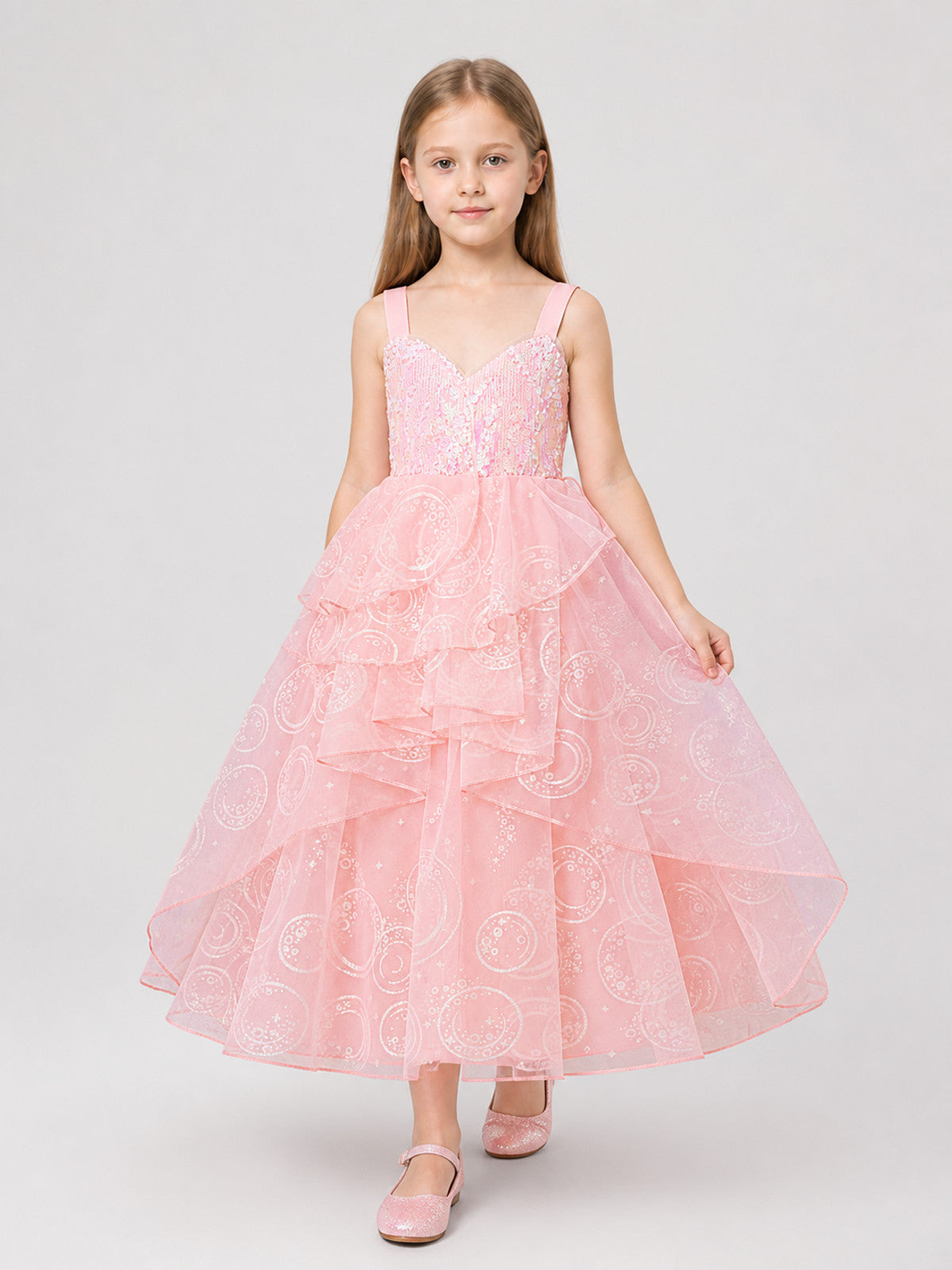 Pink Princess Dress with Sequins and a Full Skirt Costume Dresses detail
