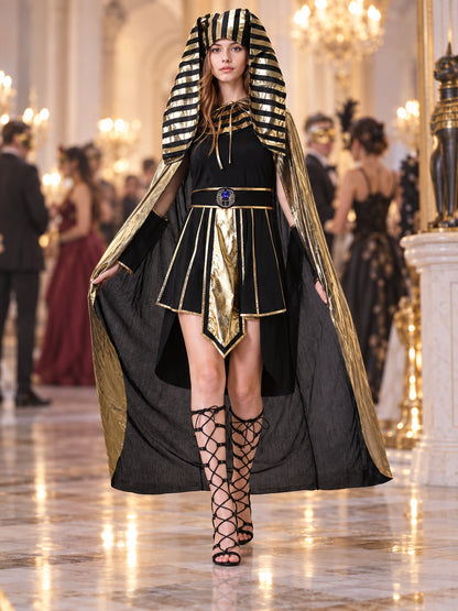 Egyptian Carnival Costume with Gold-Tone Trim lifestyle view