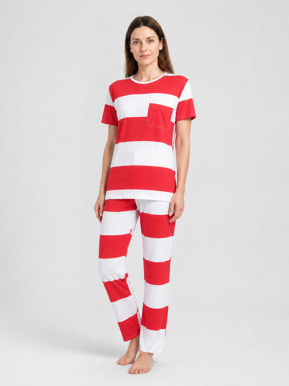 Prison Costume for Cosplay, Red and White Striped Costumes detail