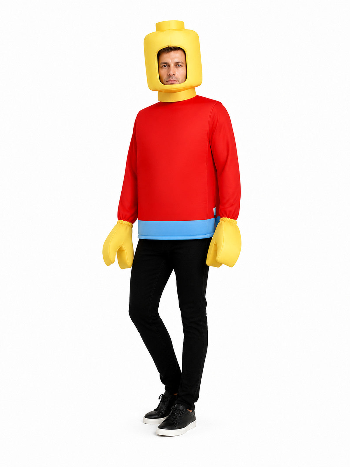 Red Block-Character Costume with Yellow Head Costumes detail
