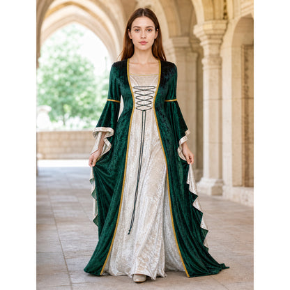 Medieval Renaissance-Style Dress with Train