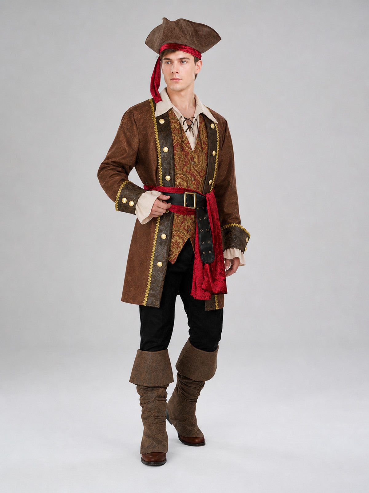 Pirate Costume with Frock Coat and Accessories