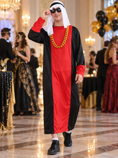 Carnival costume with white headpiece and chain