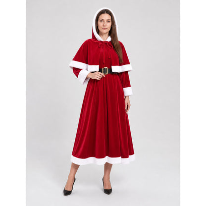 New Year's Dress with Hood and Belt, Red and White lifestyle view