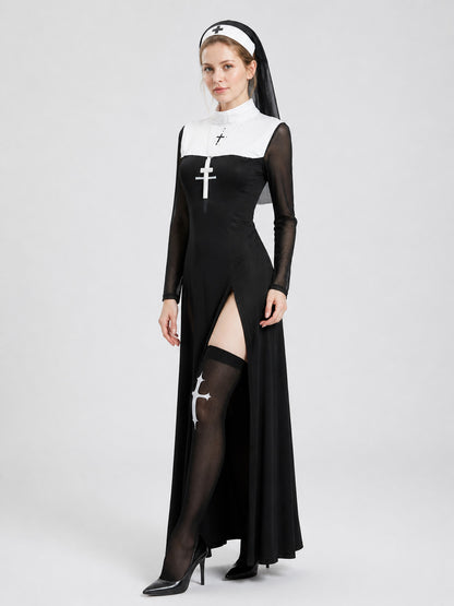 Cross-Themed Cosplay Set: Dress and Headpiece Costume Dresses detail