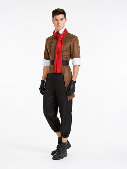 Cosplay Costume with Belt, Gloves, and Scarf