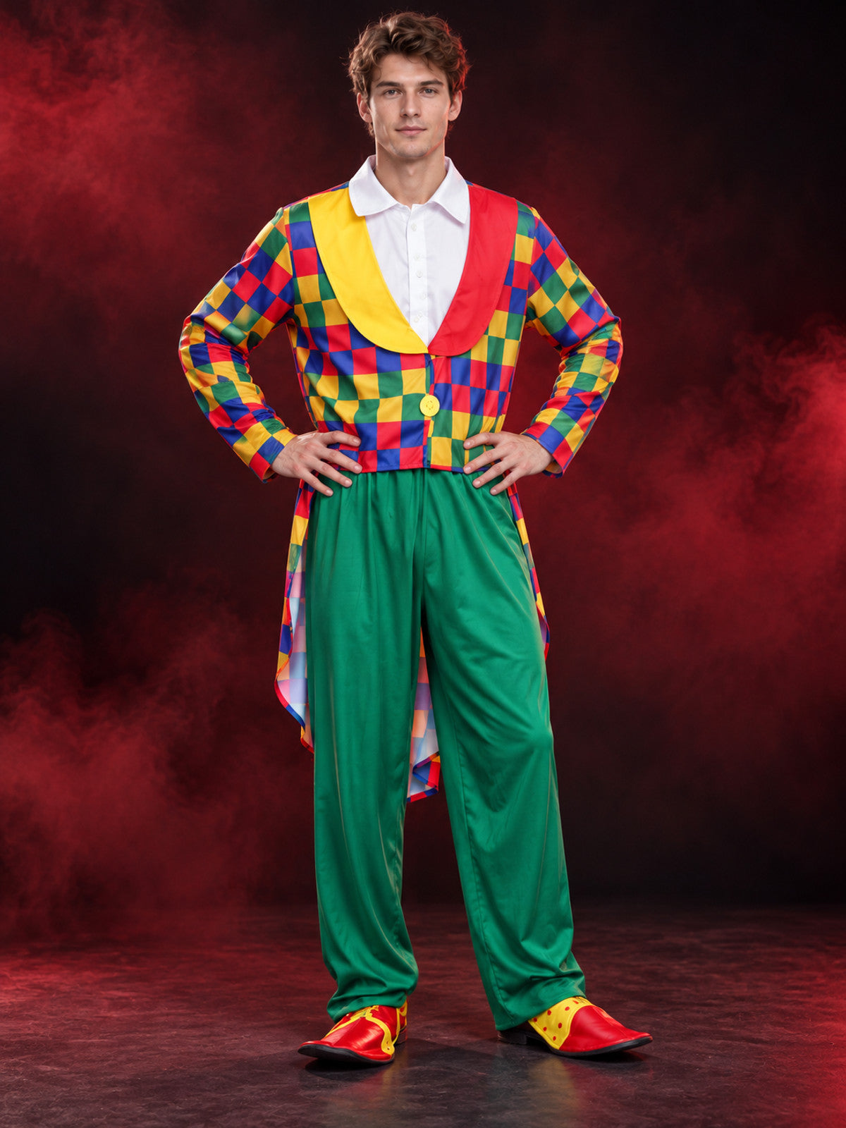 Adult Clown Costume, 3 Pieces