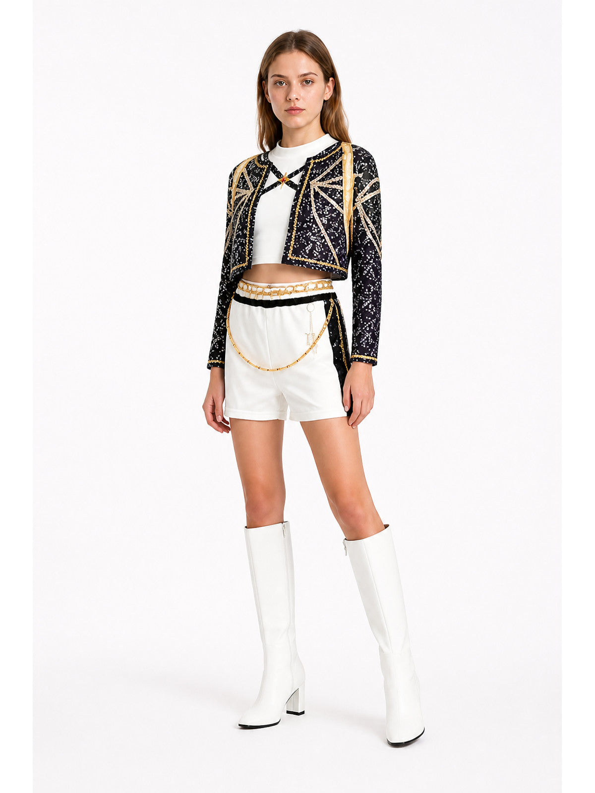 Children’s Sequined Costume: Top, Jacket, and Shorts