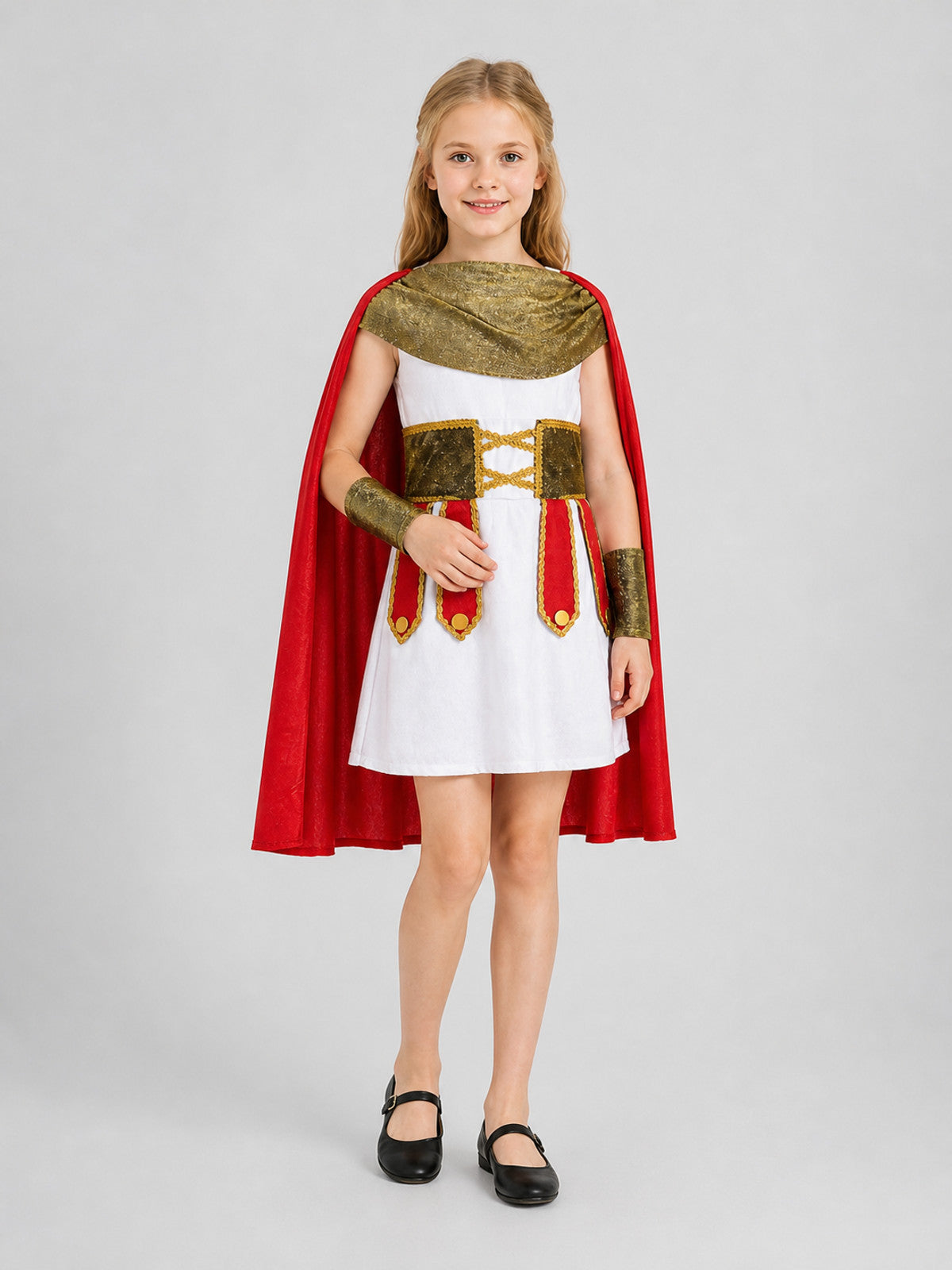 Ancient Roman Warrior Costume with Red Cape for Cosplay