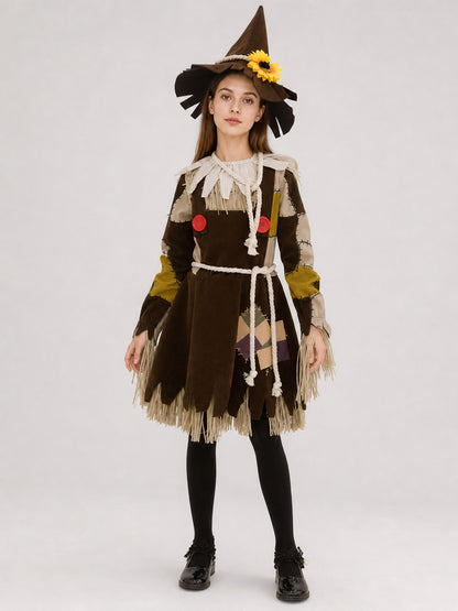 Scarecrow Stage Costume with Hat and Fringe Costume Headwear detail