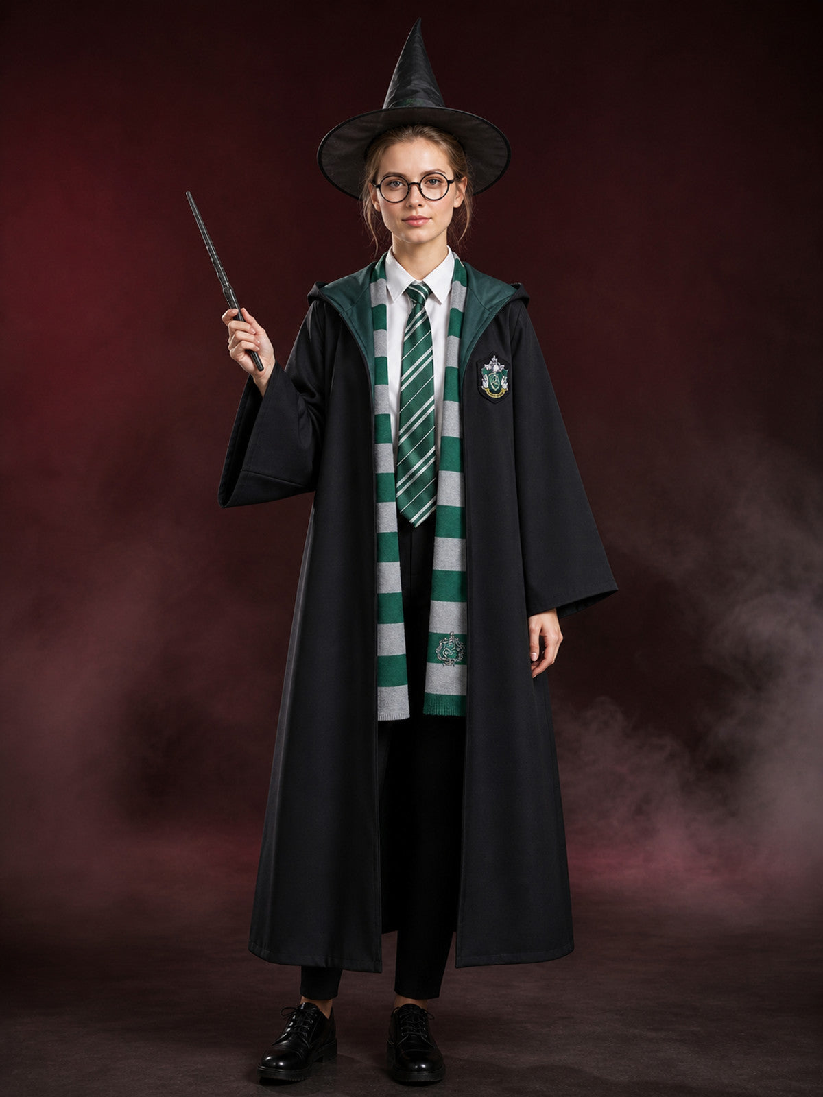 Slytherin Hooded Robe for Cosplay and Halloween