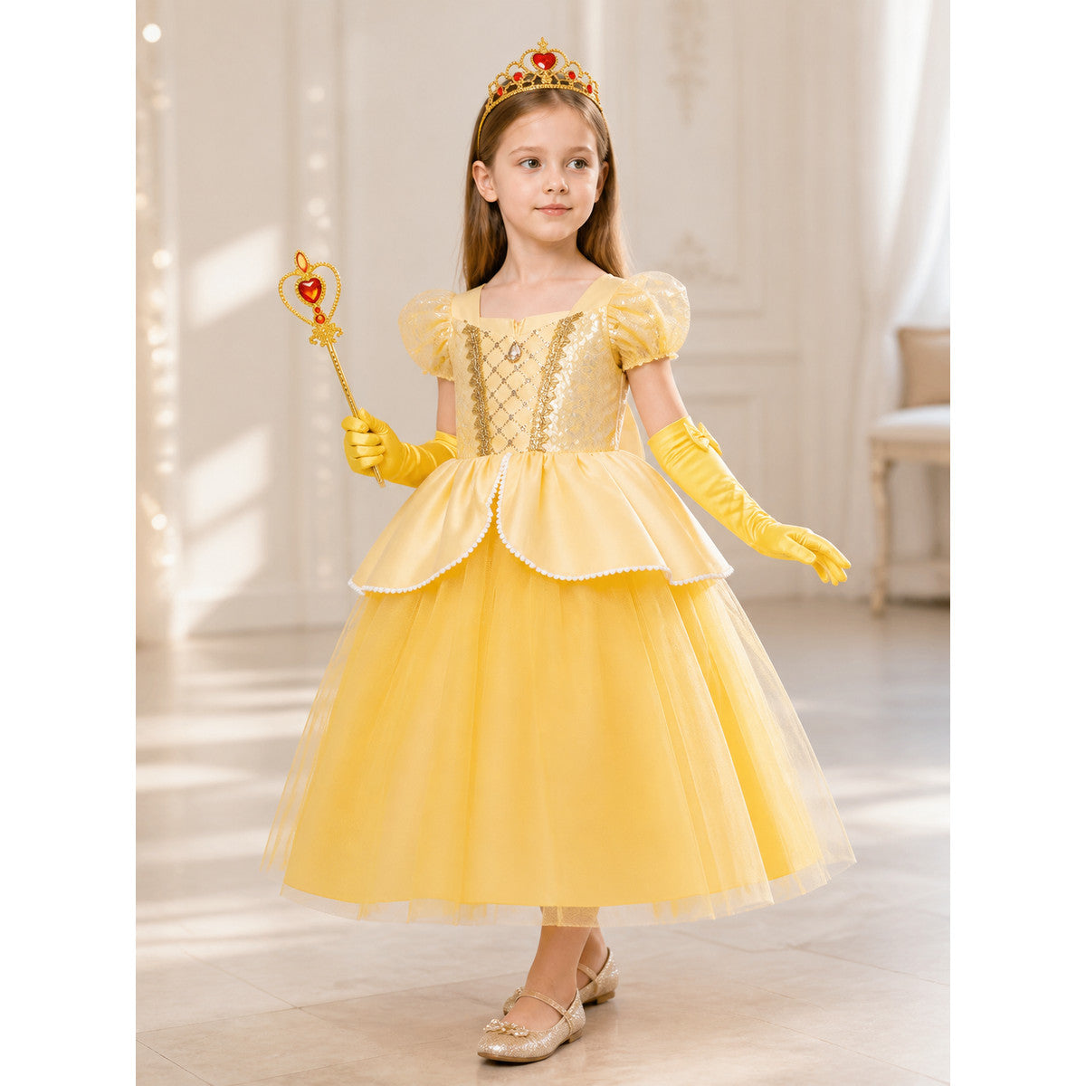 Yellow Princess Costume for Halloween lifestyle view