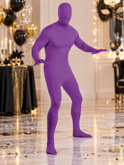 Invisibility Costume Purple form-fitting jumpsuit