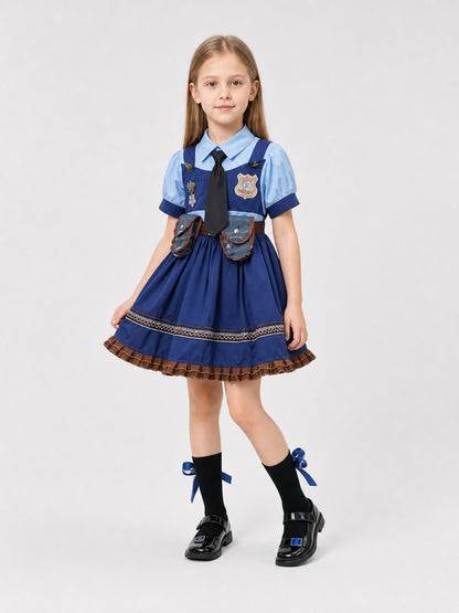 Children’s cosplay dress with collar, tie, and shorts product detail