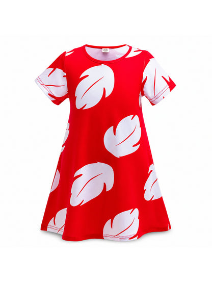 Experiment 626 Lilo Role Play Dress Hawaii Costume Children Red Frock Featured