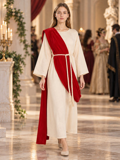 Theatrical Costume with Tunic and Red Cape