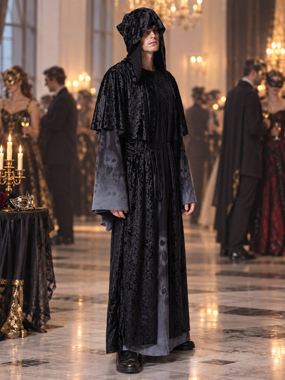 Vampire Costume: Black with Hood and Cape