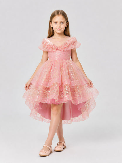 Sequin Princess Dress with Full Skirt and Ruffles Costume Dresses detail
