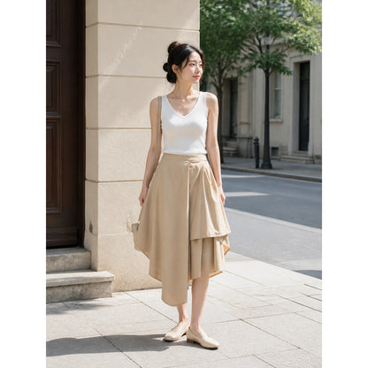 Women's Asymmetrical High-Waisted A-Line Skirt