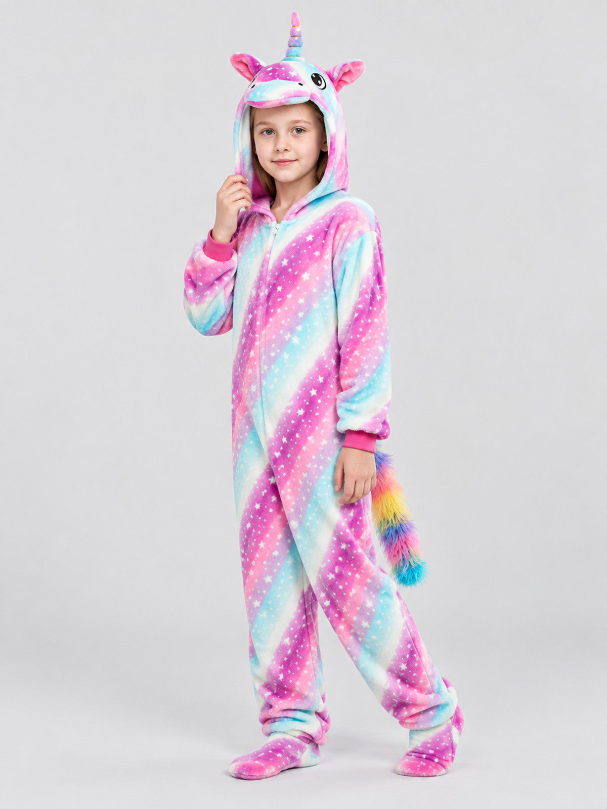 Unicorn Kigurumi Pajama with Gradient and Star Print