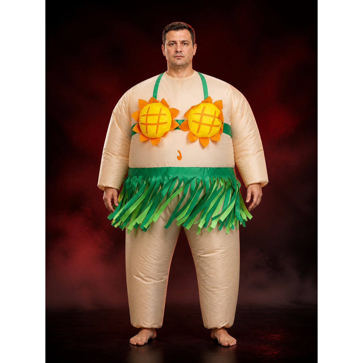 Sun Costume Jumpsuit With Fringe Skirt - Beige Long Sleeve, Halloween Outfit main product view