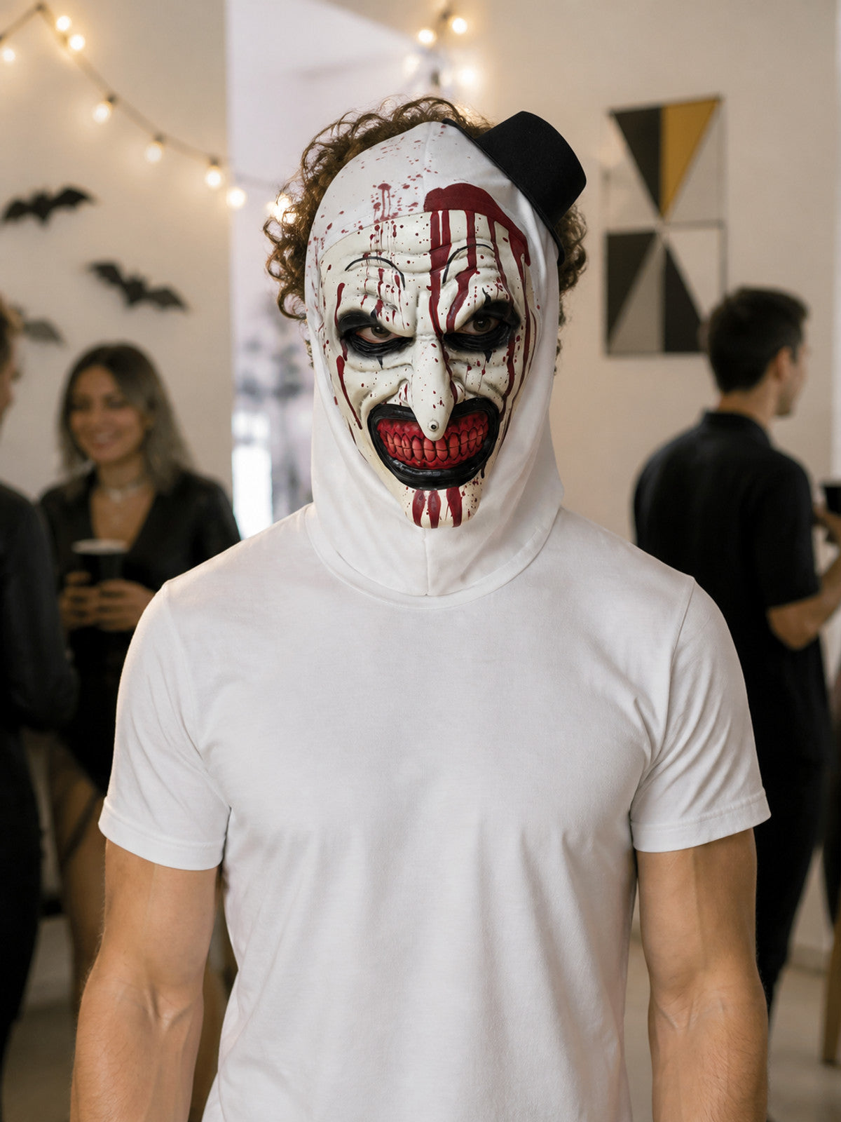 Horrifying Clown Carnival Mask for Halloween and Cosplay lifestyle view