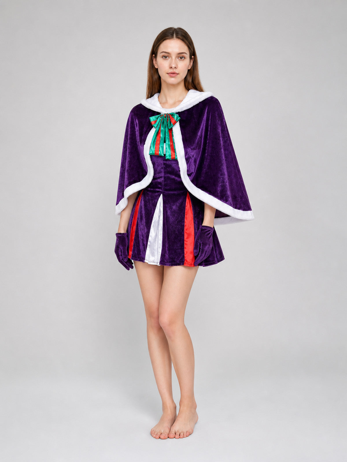 Purple Christmas costume with dress and cape Costume Dresses detail