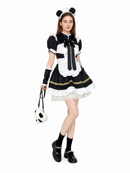 Cosplay Dress with Apron and Short Skirt Costume Dresses detail