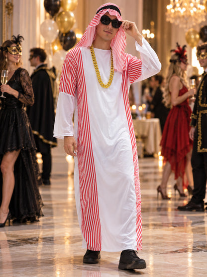 Carnival costume with headpiece and gold chain