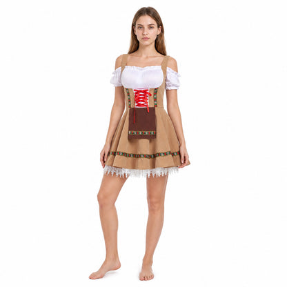 Bavarian Dress with Red Lacing for a Beer Festival lifestyle
