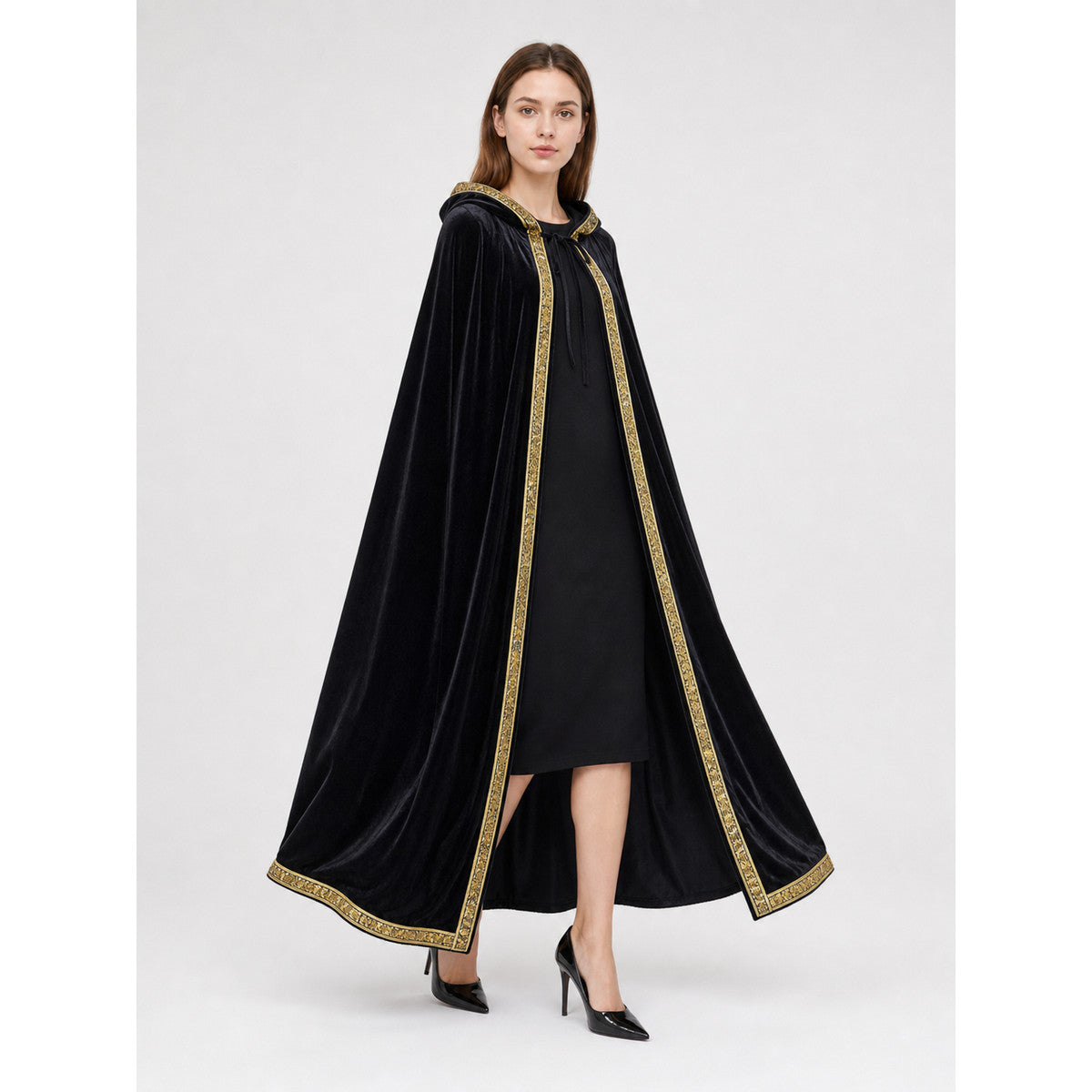 Black Hooded Carnival Cloak for Cosplay occasion guide