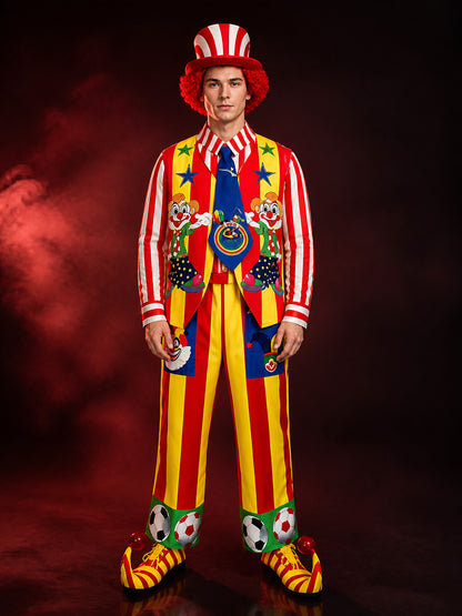 Striped Clown Costume for Masquerades and Performances main product view