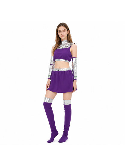 Raven Purple Costume with Short Skirt for Cosplay