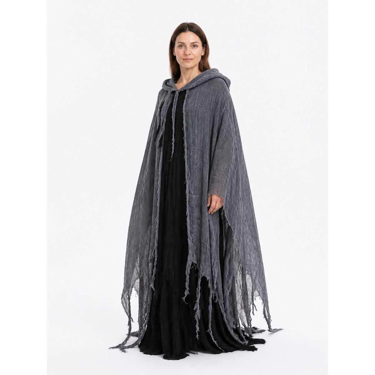 Long Ripped Hooded Cloak for Halloween Costume Capes detail